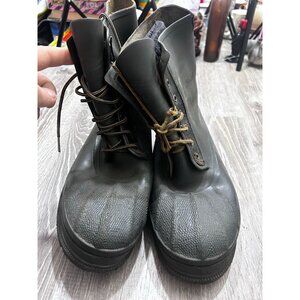 Vintage Survivors Boots Men's Szie 12 High Top Leather Round Toe Black